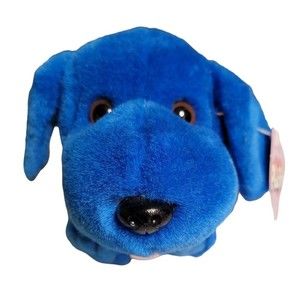 Puffkins Buster Blue Dog Vintage Bean Bag Action Plush 1994 7.5 inch